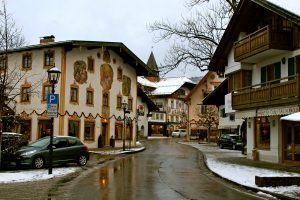 Streets of Oberammergau, West Germany, site of the Passion Play