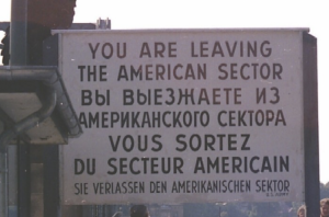 American side warning Berlin Wall