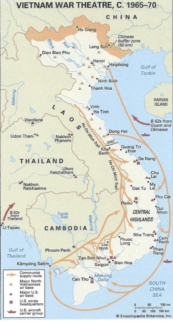 map of Vietnam war 